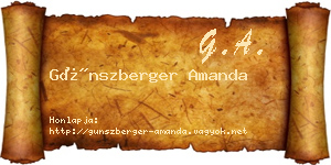 Günszberger Amanda névjegykártya